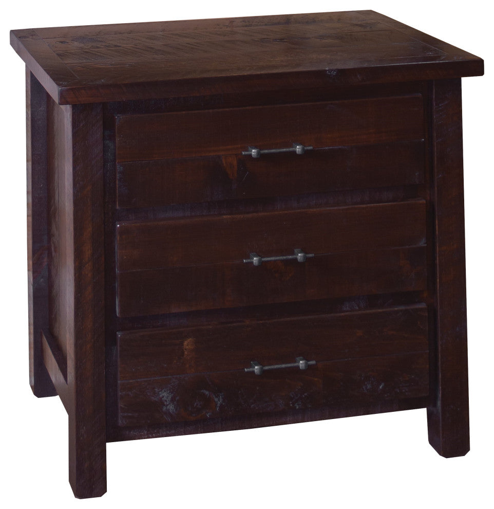 Barnwood Style Timber Peg 3-Drawer Chest, Michael's Cherry