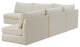 Jacob Velvet Upholstered 5-Piece L-Shaped Modular Sectional, Cream