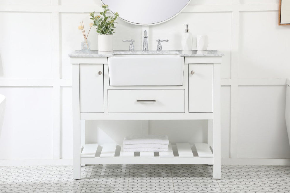 Home Living 22" Farmhouse White-Light Bathroom Vanity