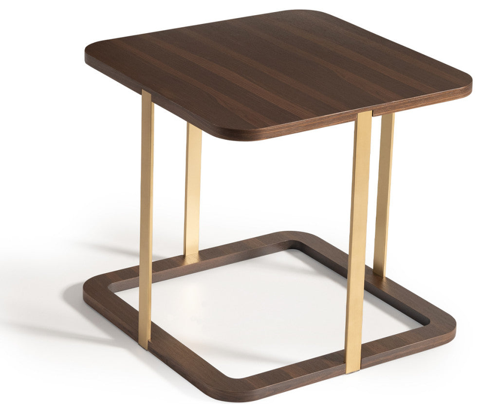 Amora Side Table Eggshell Walnut