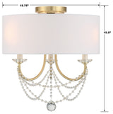Delilah 3-Light Aged Brass Ceiling Mount