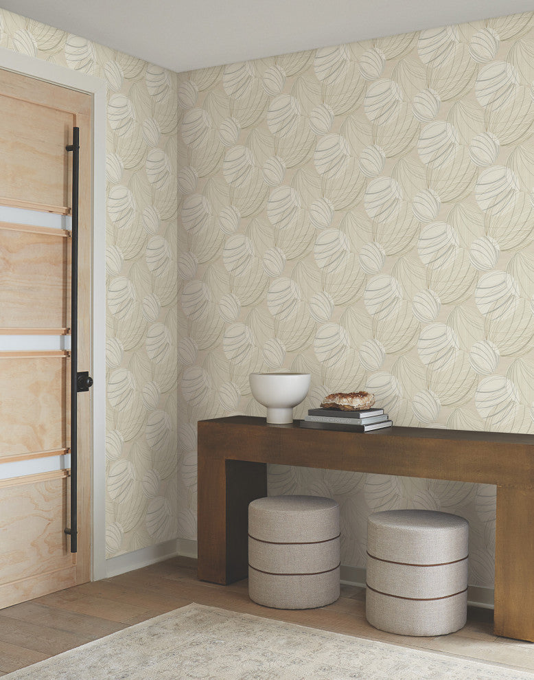 Taupe Floating Lanterns Wallpaper
