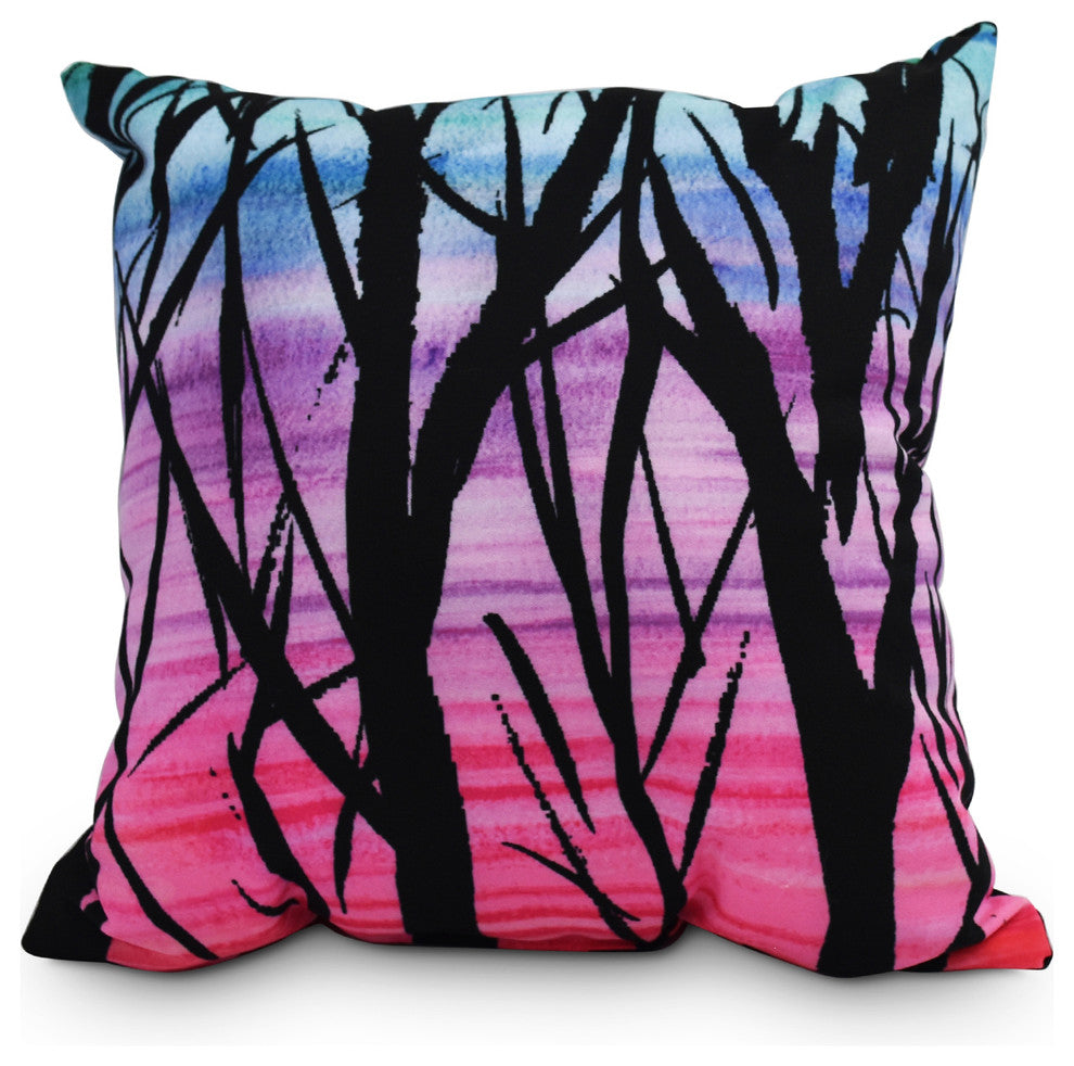 20" Sunset Branches Multi Floral Print Decorative Throw Pillow