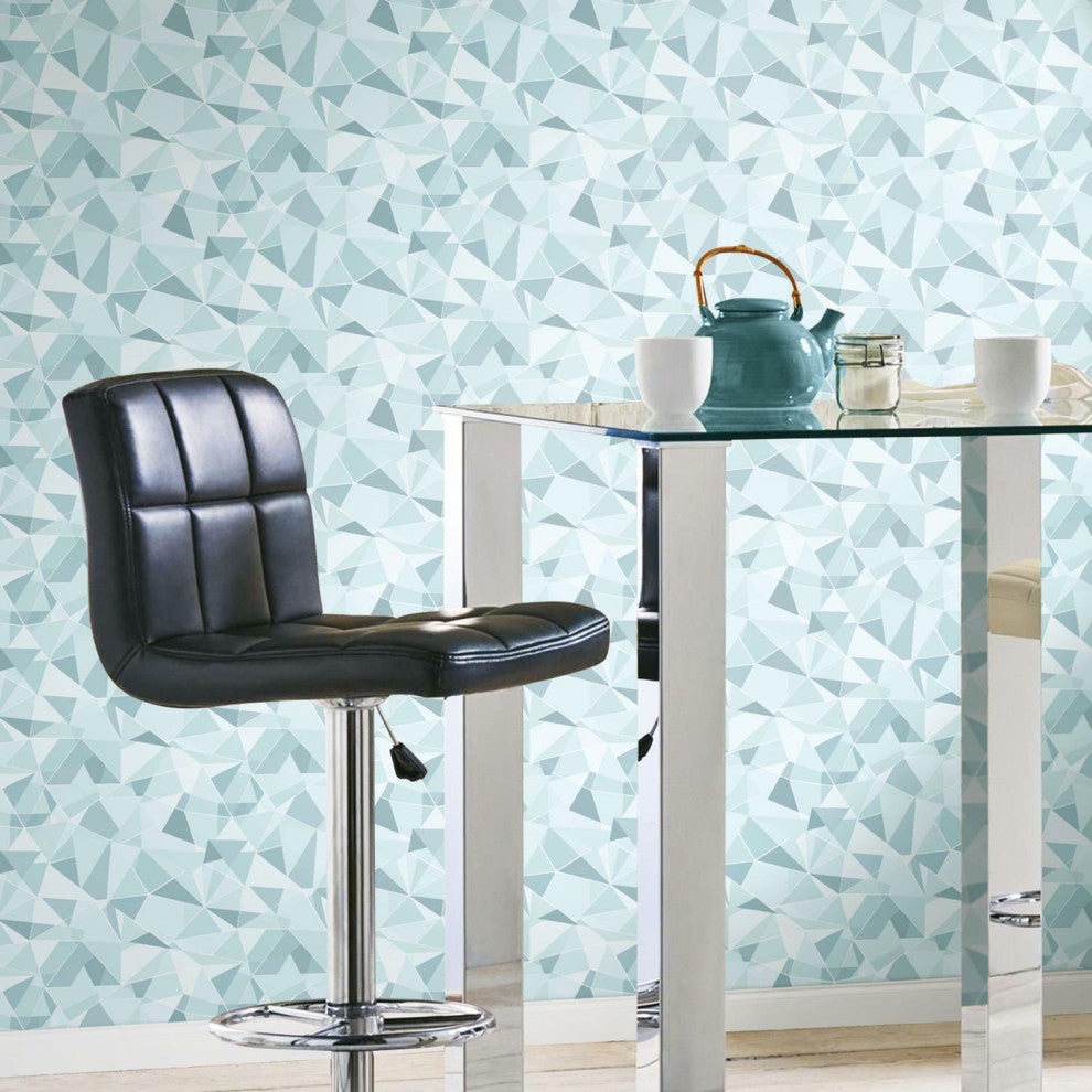 Blue & Teal Shattered Prism Peel & Stick Wallpaper