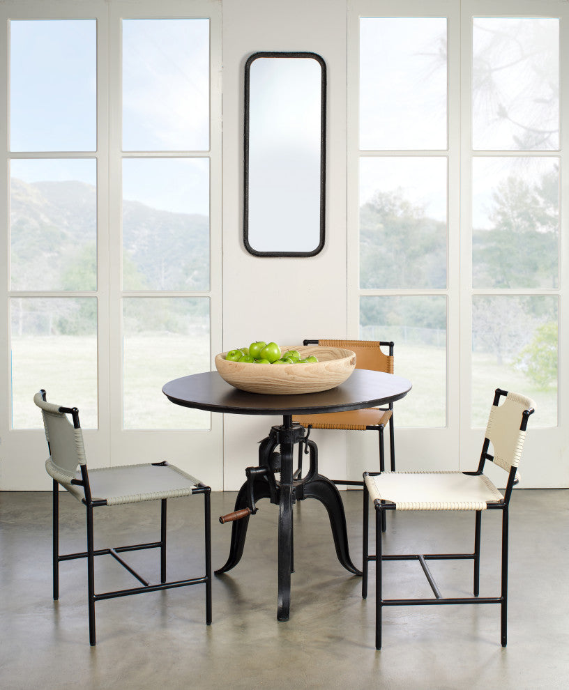 Asher Leather Dining Chair, Grey
