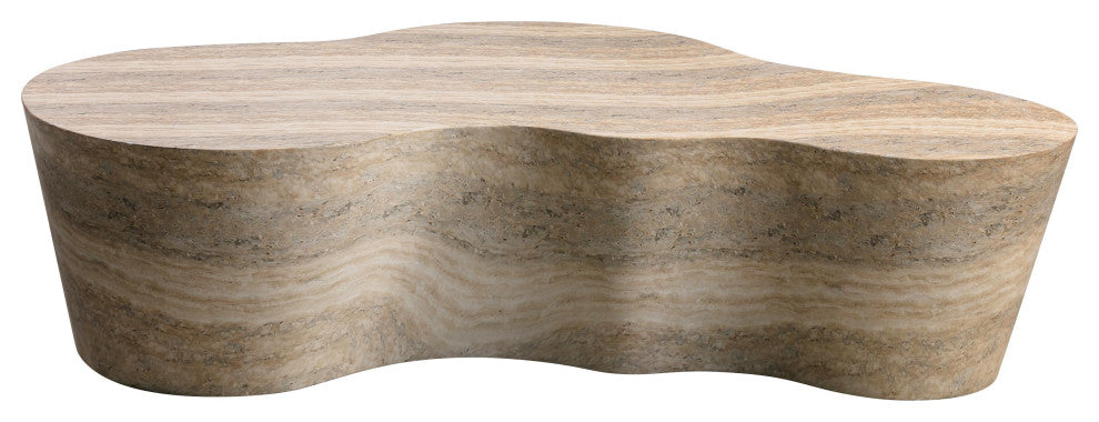 Slab Faux Travertine Coffee Table