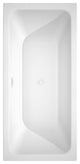 Galina 67" Freestanding White Bathtub, Shiny White Drain and Overflow Trim