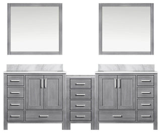 Lexora Coraline Double Bath Vanity Distressed Gray 92 With Countertop & Mirror