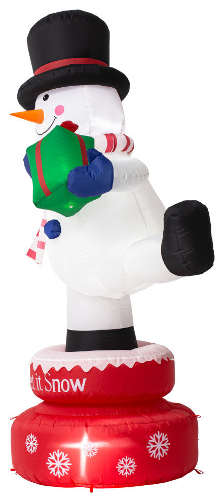 6FT Lighted Inflatable Rotating Snowman Decor