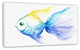 Lovely Blue Fish Watercolor, Abstract Canvas Art Print, 32"x16"