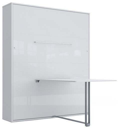 INVENTO Vertical Wall bed With Desk, White
