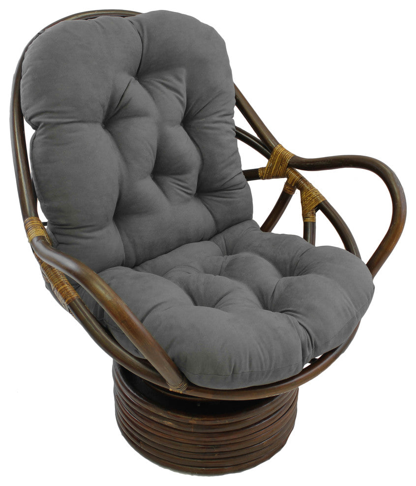 48"x24" Solid Micro Suede Swivel Rocker Cushion, Gray