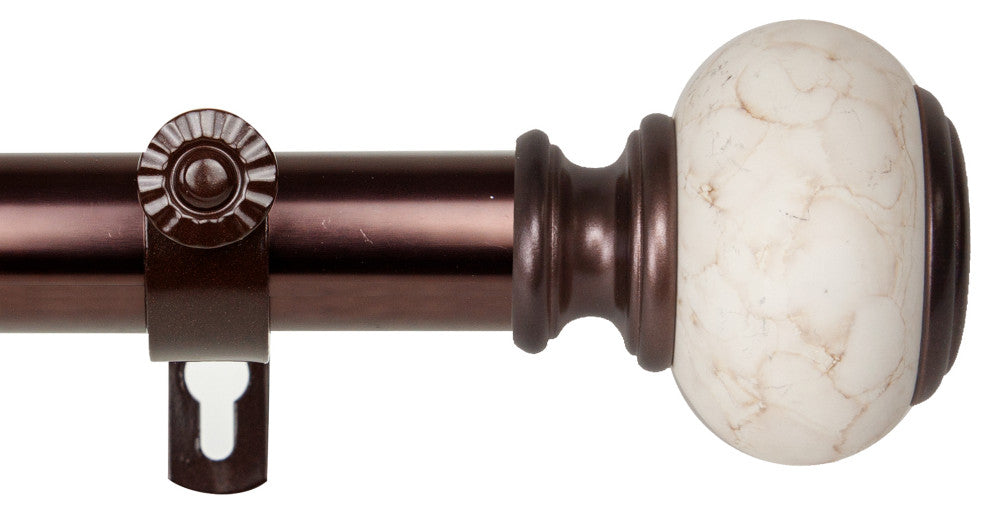 Hadley 1" Diameter Curtain Rod, Bronze, 120-170"