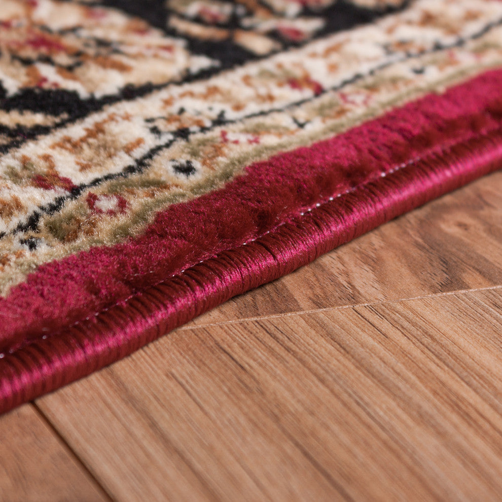 Well Woven Barclay Medallion Kashan Area Rug, Red, 7'10''x9'10'' Oval