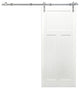36"x 84" 3-Pnl Pine Barn Door With Round Stainless Sliding Door Hardware Kit