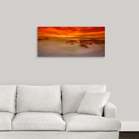 "Friendly Beaches II" Wrapped Canvas Art Print, 36"x16"x1.5"
