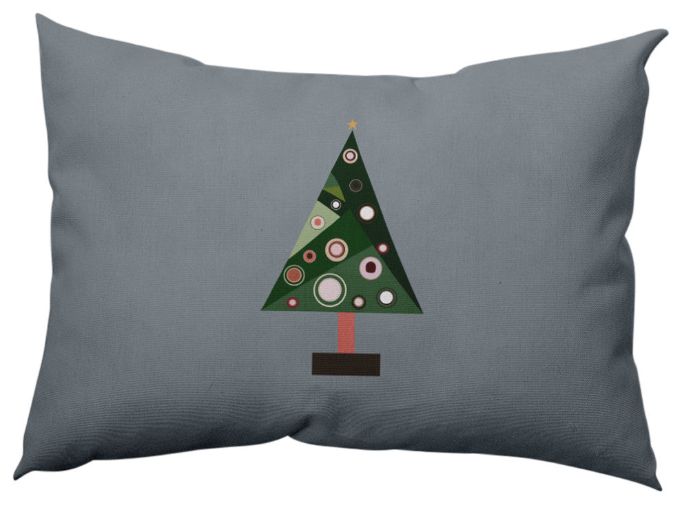 Crazy Christmas Decorative Throw Pillow, Mid Gray, 14"x20"