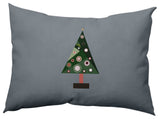 Crazy Christmas Decorative Throw Pillow, Mid Gray, 14"x20"