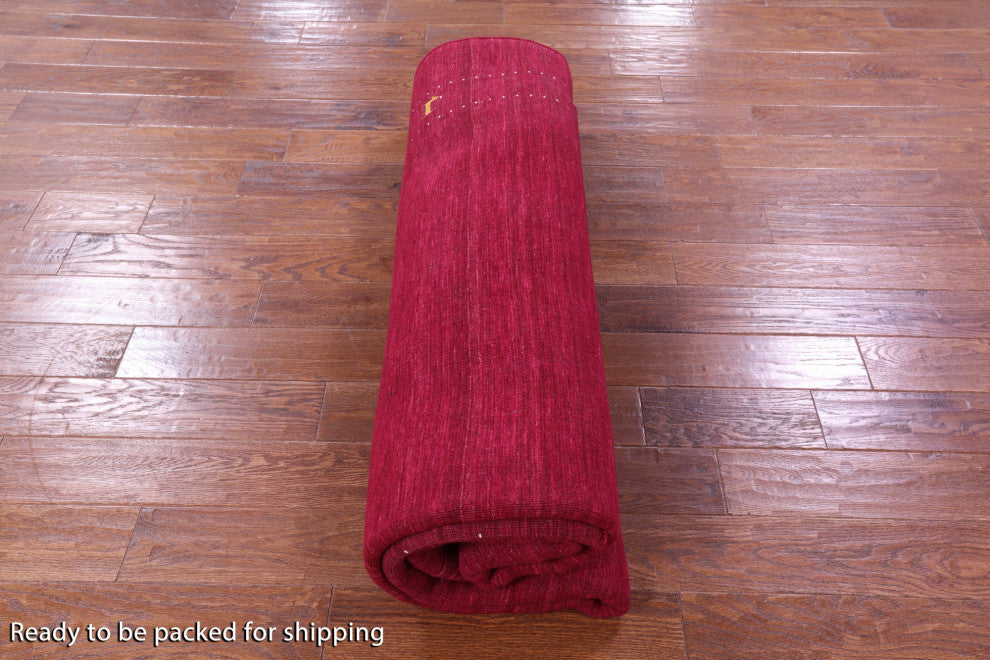8' Square Persian Gabbeh Hand Knotted Wool Rug - Q15221