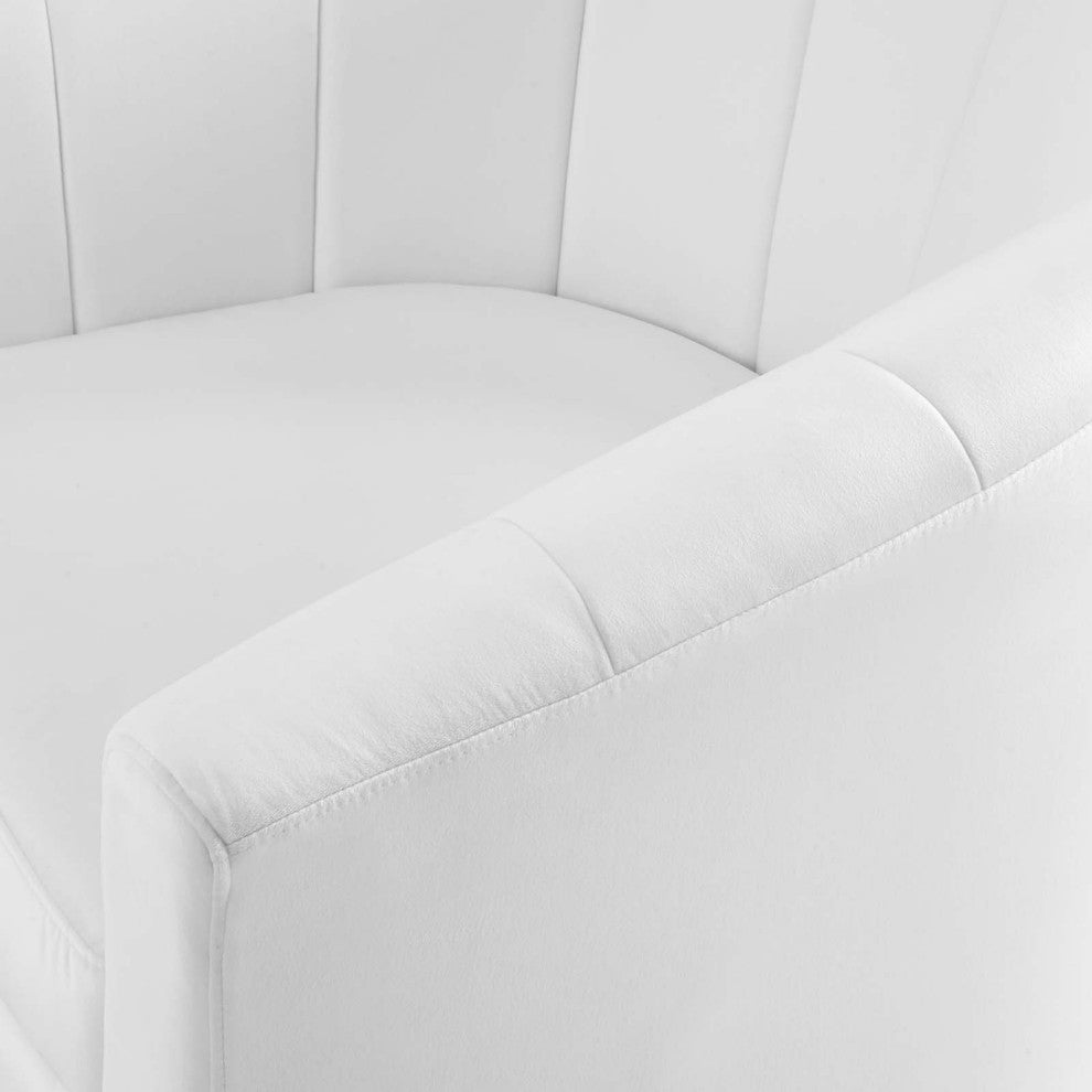 Armchair Accent Chair, Velvet, White, Modern, Living Lounge Hotel Hospitality