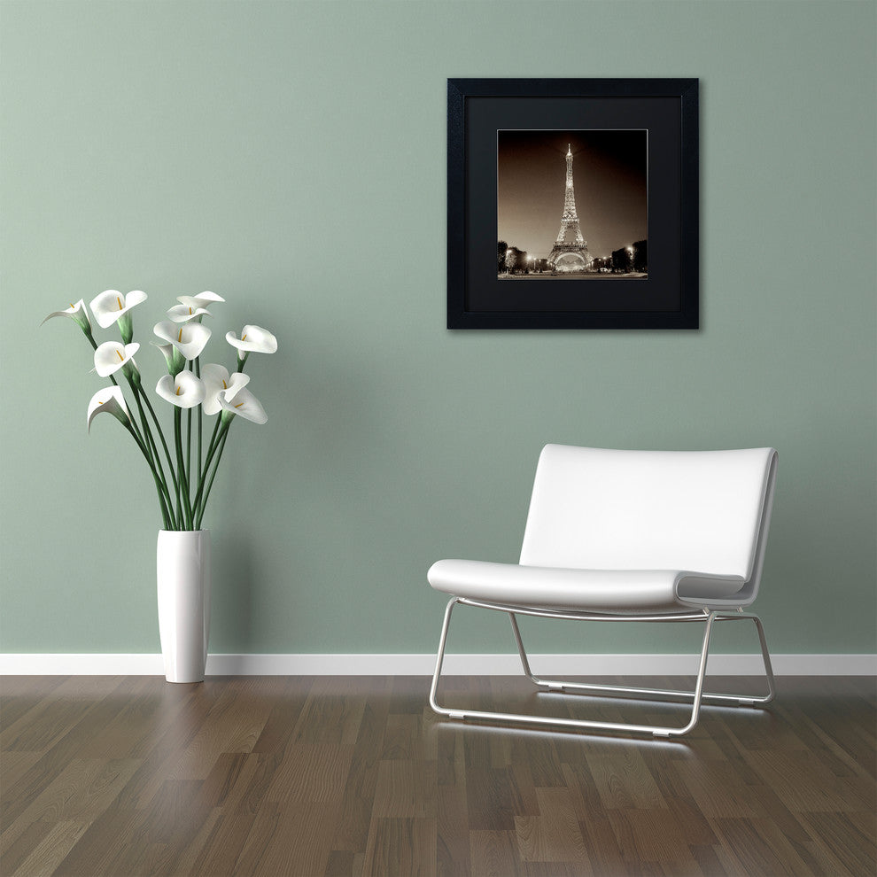 Alan Blaustein ''Tour Eiffel I'' Art, Black Frame, Black Mat, 11x11