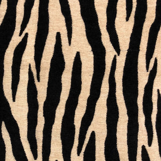Zippy Zebra Black and Beige Luxury Throw Pillow, 12"x20"