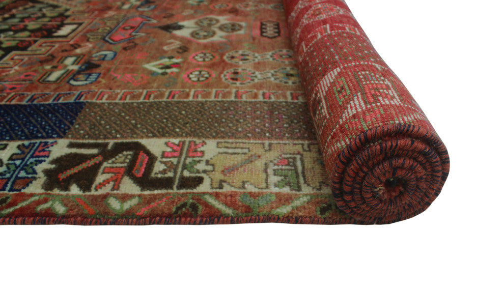 Fine Vintage Distressed Balzhan Rose Rug