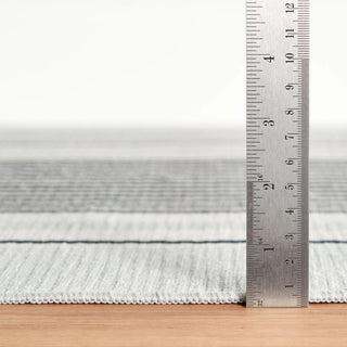 Dash & Albert Gunner Stripe Grey Machine Washable Rug, Grey, Runner-2'6" x 8'