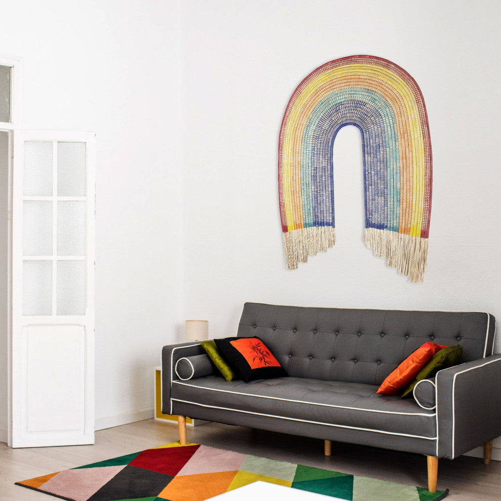 Rainbow Palm Wall Sculpture, Artisan Crafted, Malawi
