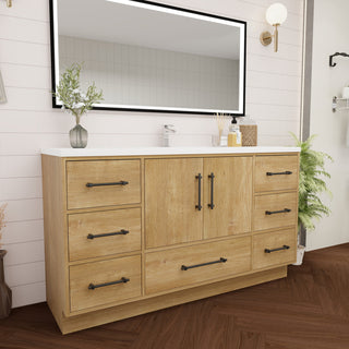 Victoria 48" Solid Wood Bath Vanity, Oak