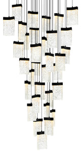 Lava Integrated LED Chandelier, Black, 36"