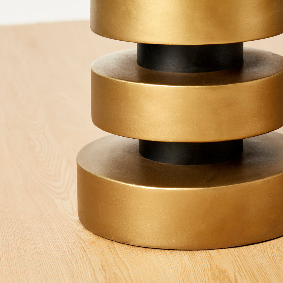 Antique Gold MGO Floating Disks Side Table
