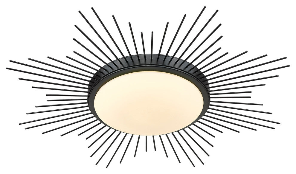 Golden Lighting 9126-FM24 OP Kieran 24"W LED Flush Mount Bowl - Matte Black