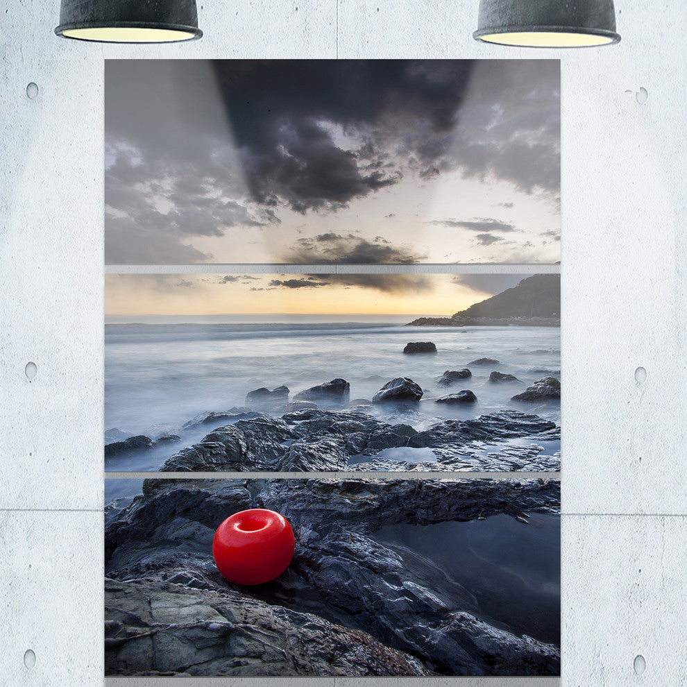 "Dark Sunset at Livorno" Photo Metal Wall Art, 3 Panels, 28"x36"