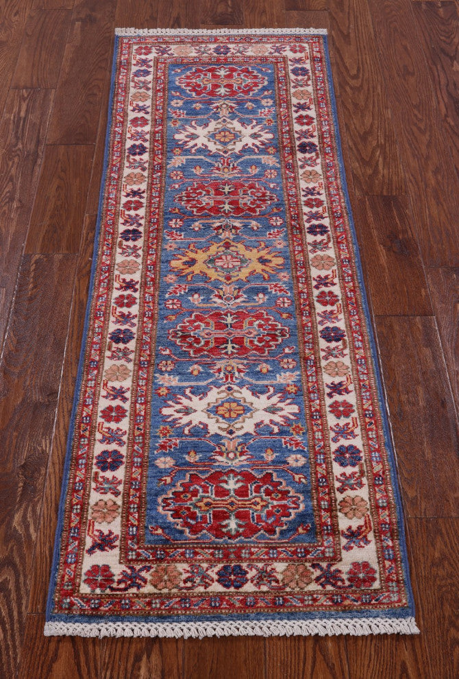 1' 11" X 5' 9" Super Kazak Geometrtic Handmade Runner Rug Q10300
