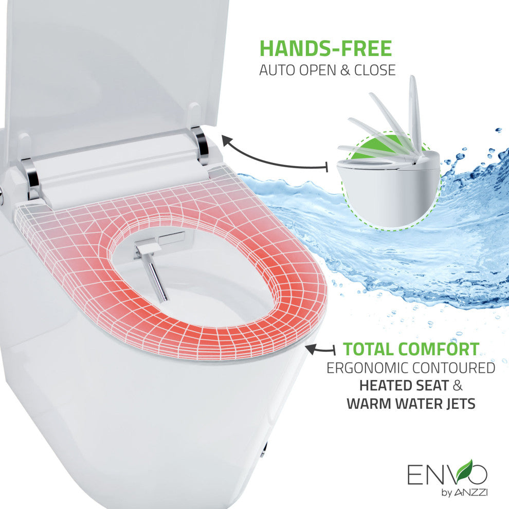 ENVO Echo Wifi Elongated Smart Toilet Bidet, Matte Black
