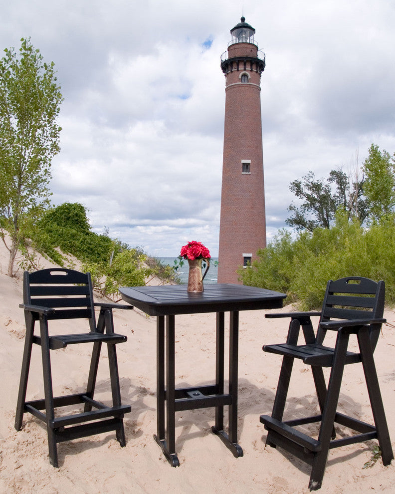 Polywood Nautical Bar Chair, Black