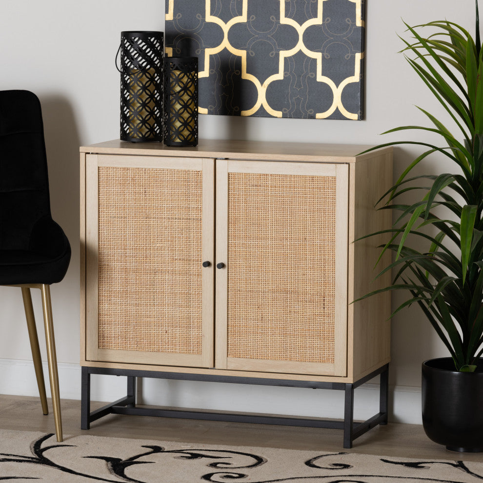 Traci Natural Rattan 2-Door Storage Cabinet