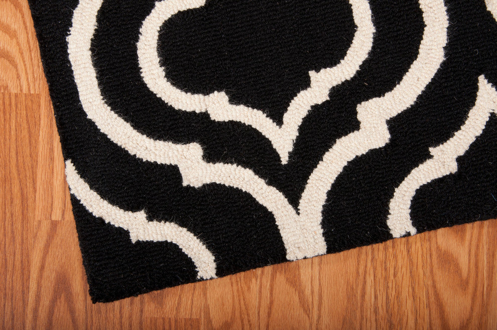 NOURISON LINEAR BLACK WHITE AREA RUG
