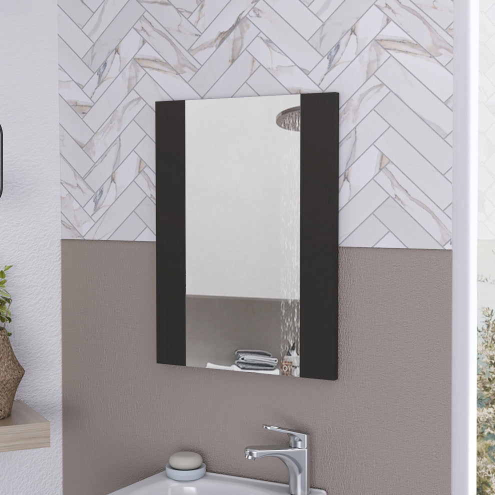 Praia Rectangular Mirror, Black