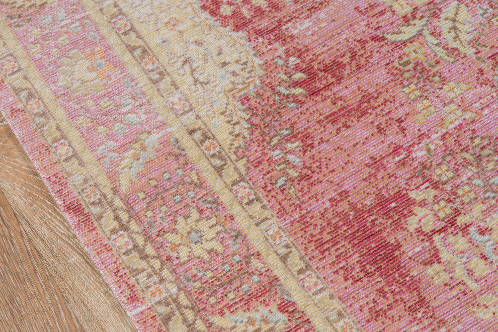 Isabella ISA-1 Machine Made Area Rug, Pink, 2'3"x8' Runner