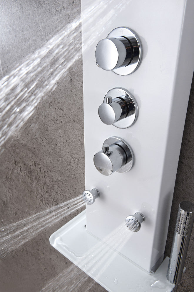 ANZZI Panther 60" 6-Jetted Full Body Shower Panel, White