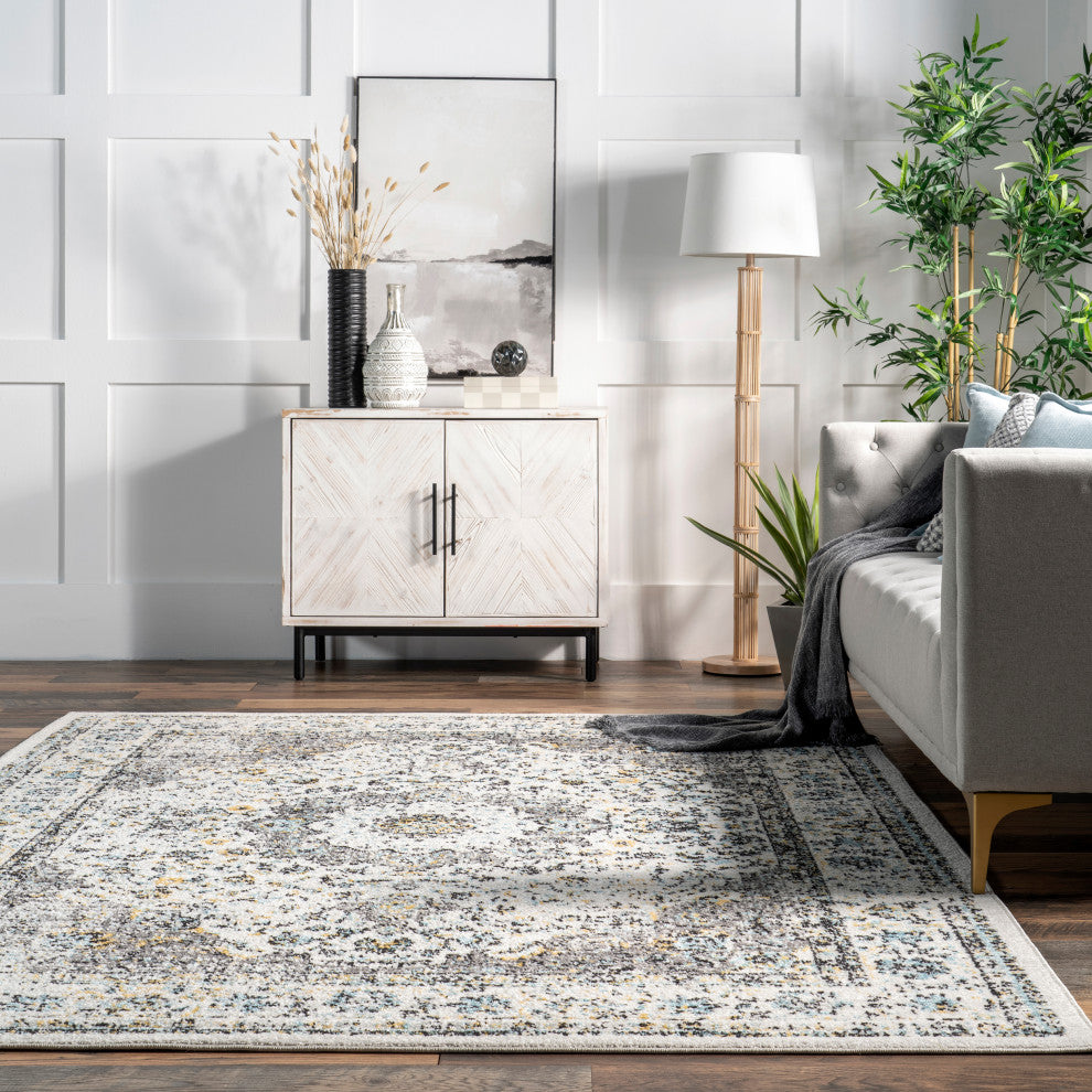 Nuloom Traditional Medallion Verona Rug, Grey 3'x5'