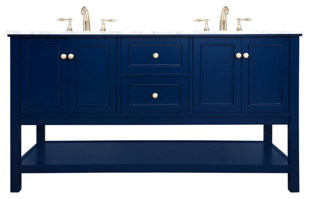 Matilda Single Bathroom Vanity, Blue, 60"