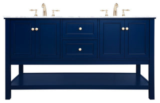 Matilda Single Bathroom Vanity, Blue, 60"