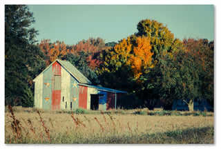 PIPA Fine Art 'Patriotic Barn in Field' Canvas Art, 24x16