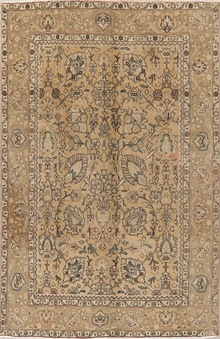 Consigned, Vintage Faded Persian Traditional Handmade Area Rug, Beige, 6x10