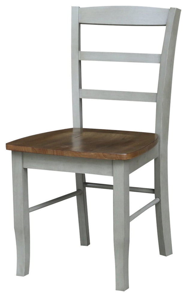 36" Round Top Pedestal Dining Table with 2 Madrid Ladderback Chairs