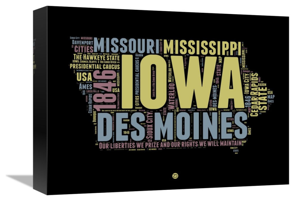"Iowa Word Cloud 1" Fine Art Print