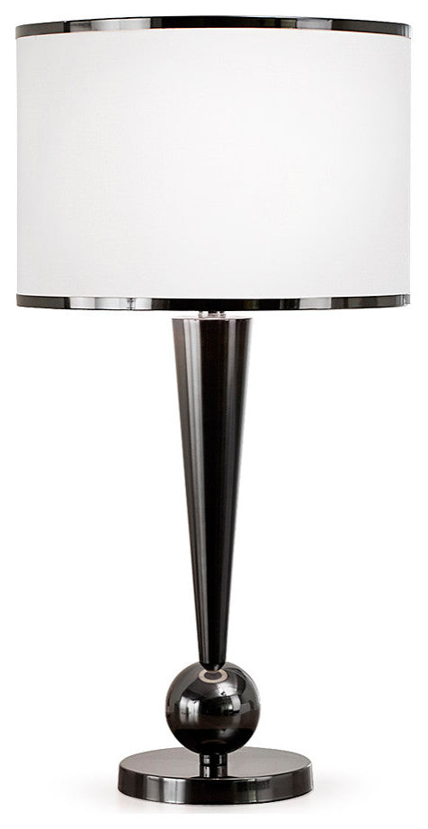 Dione 28"H Metal Table Lamp, Black Chrome
